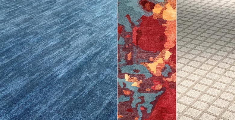 Examples of various styles of ready-made area rugs in a variety of patterns and colors.